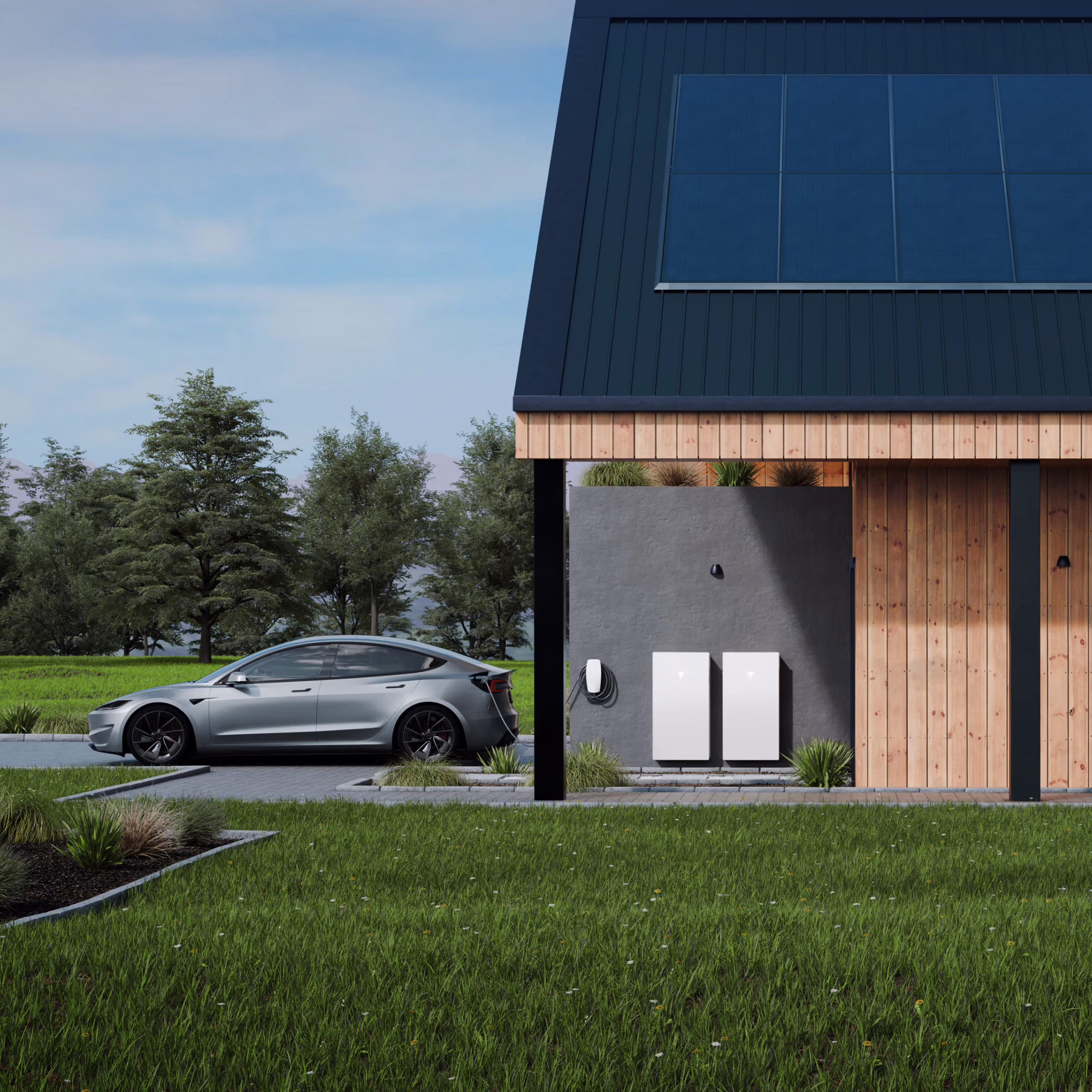 Person charging an electric vehicle